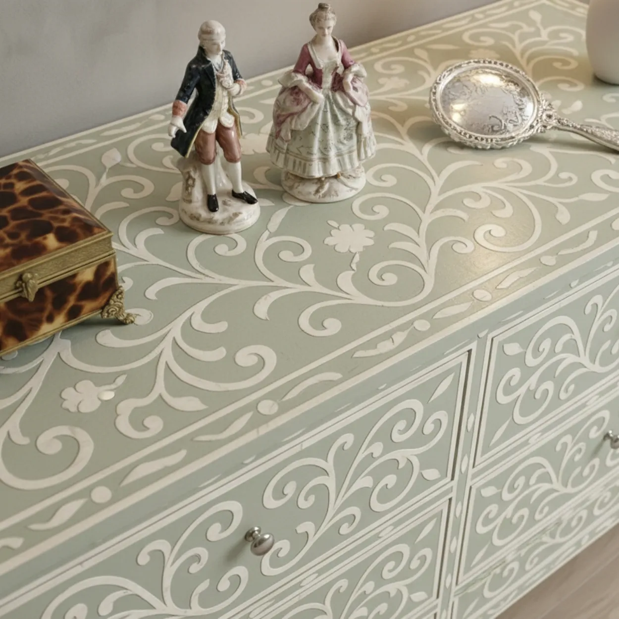 Bone Inlay Light Green 6 Chest of Drawer - Image 3
