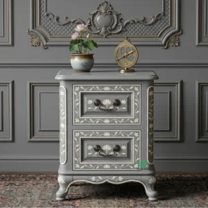 Bone Inlay Grey Side Table