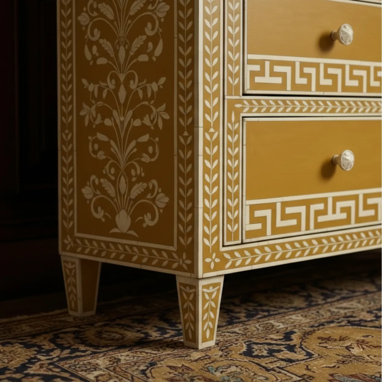Bone Inlay yellow 4 Chest of Drawer - Image 5