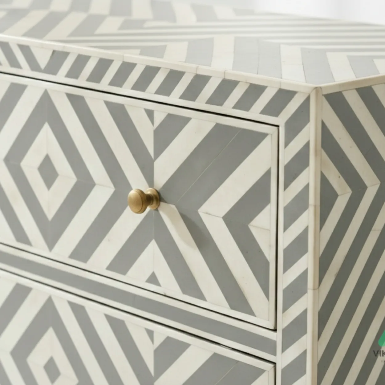 Bone Inlay Grey 3 Chest of Drawer - Image 6