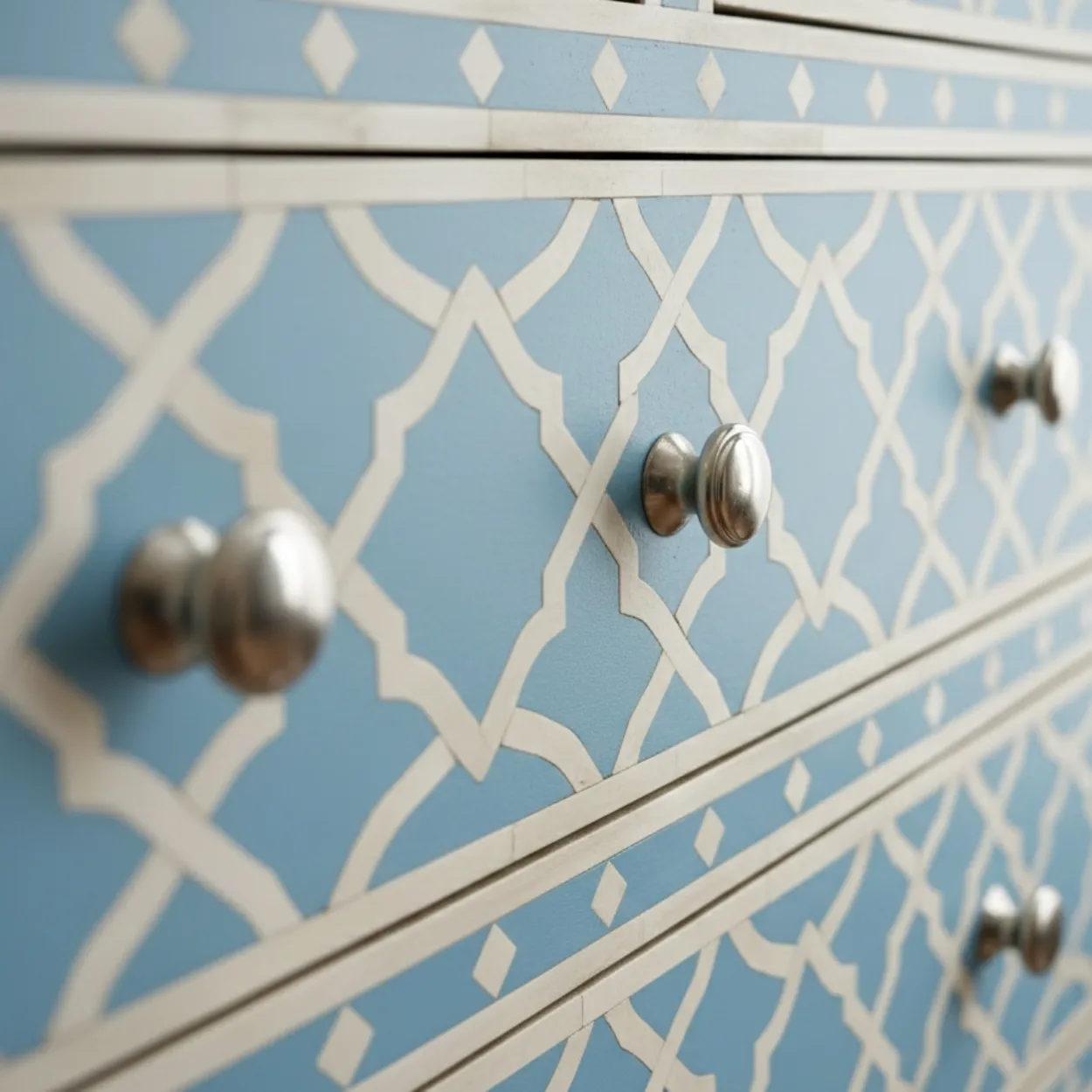 Bone Inlay Blue 5 Chest of Drawer - Image 5