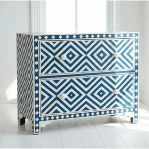Bone Inlay Blue 2 Chest of Drawer
