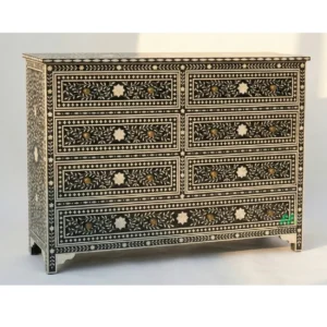 Bone Inlay Black 7 Chest of Drawer