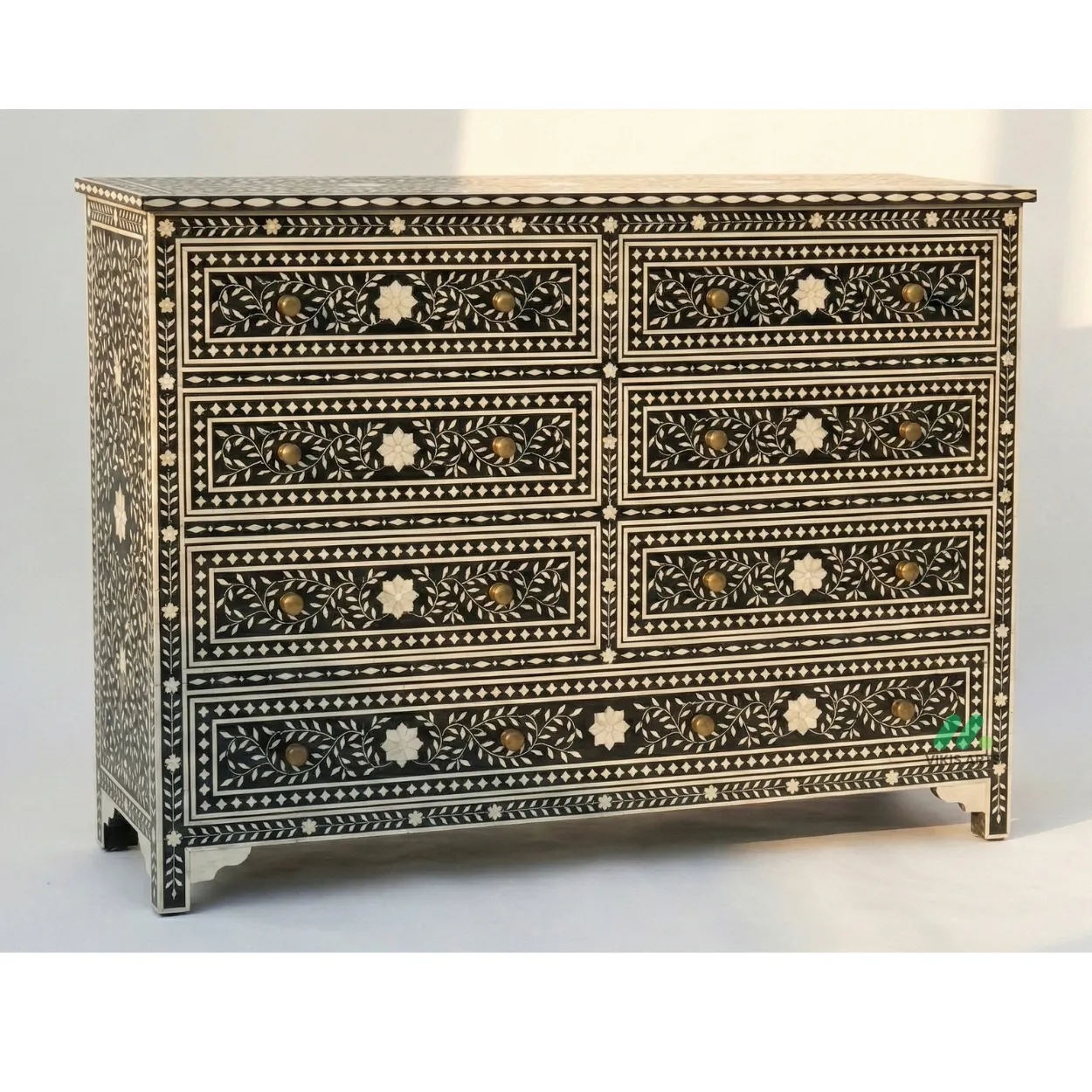 Bone Inlay Black 7 Chest of Drawer