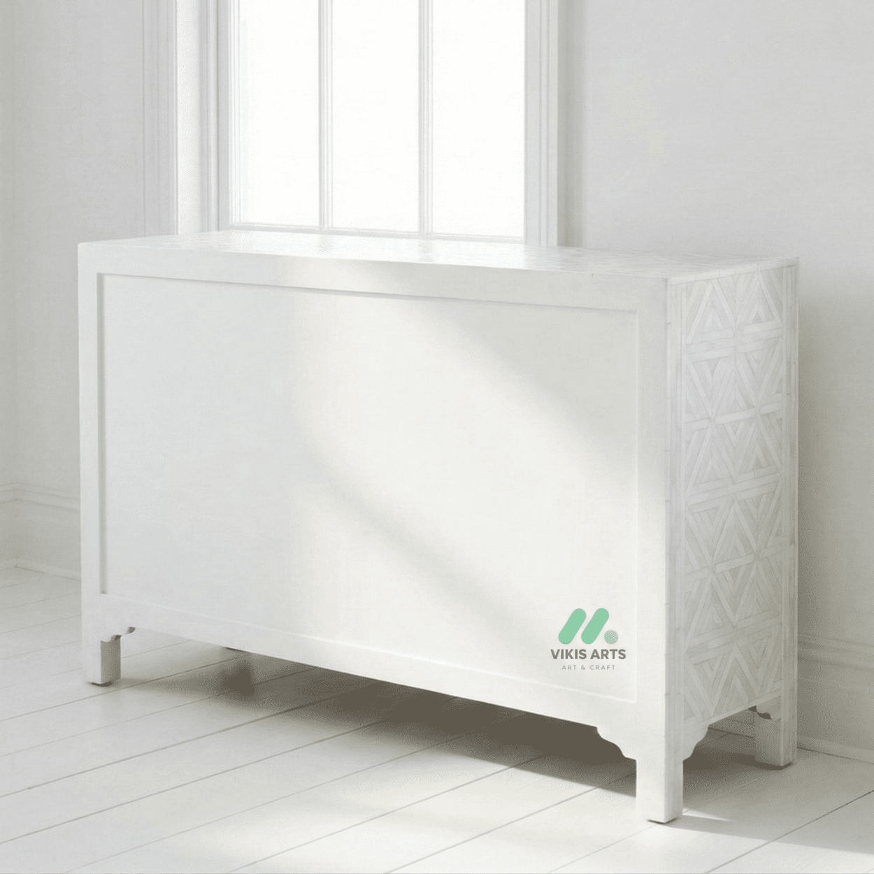 Bone Inlay White 6 Chest of Drawers - Image 3