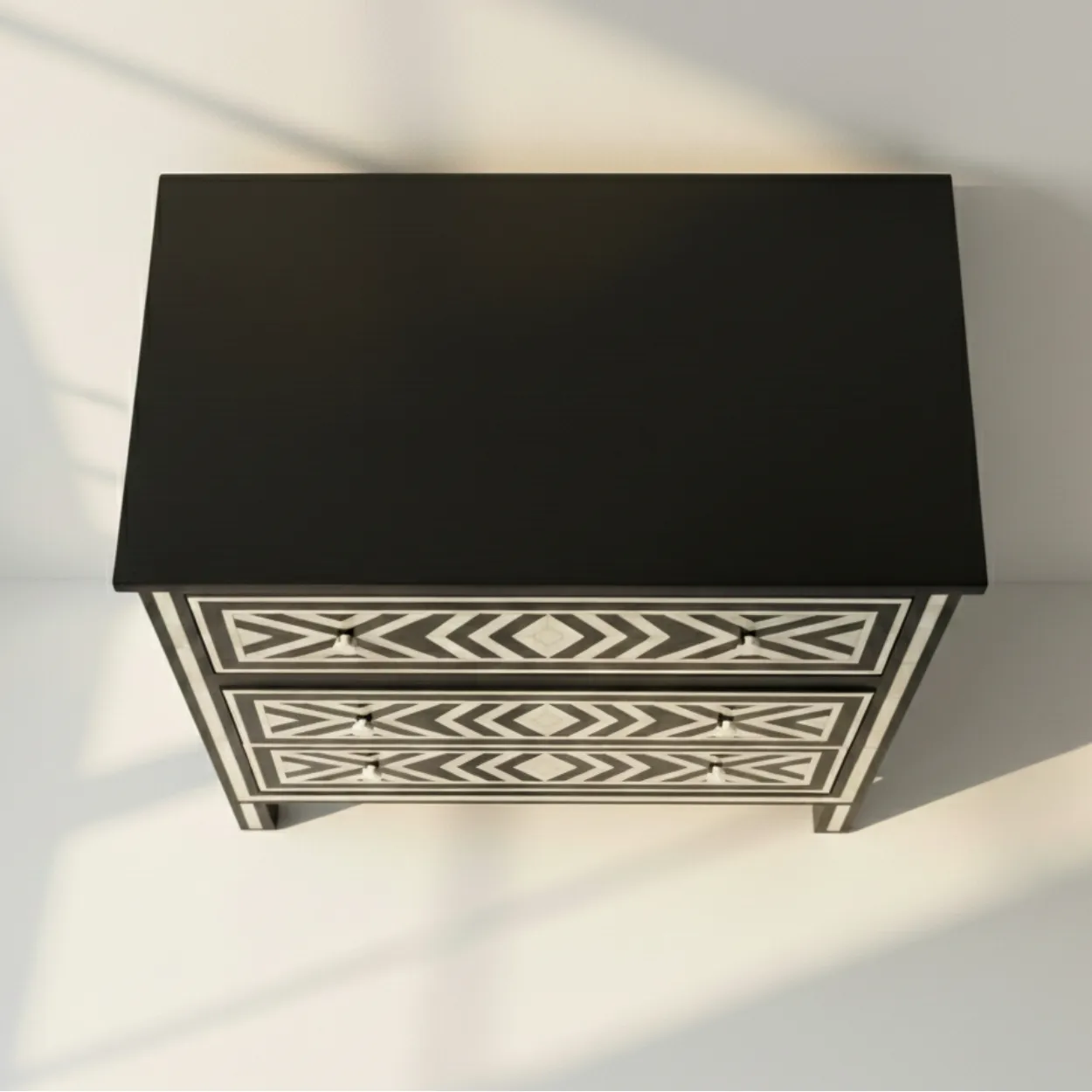 Bone Inlay Black 3 Chest of Drawer - Image 3