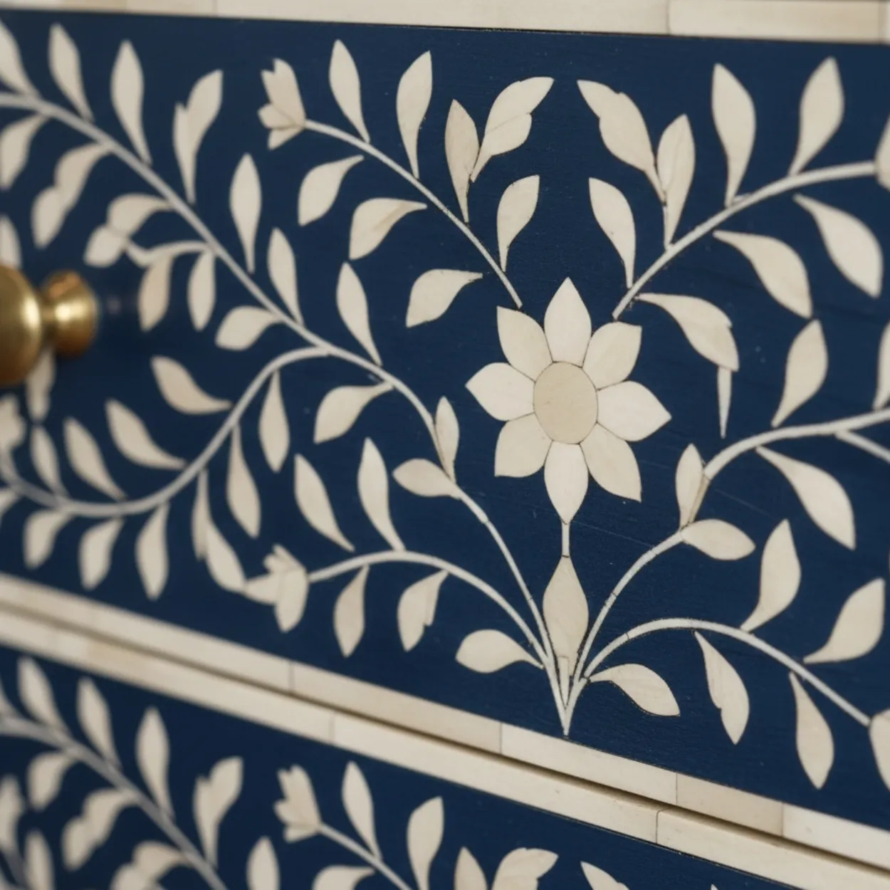 Bone Inlay Navy Blue 4 Chest of Drawer - Image 7