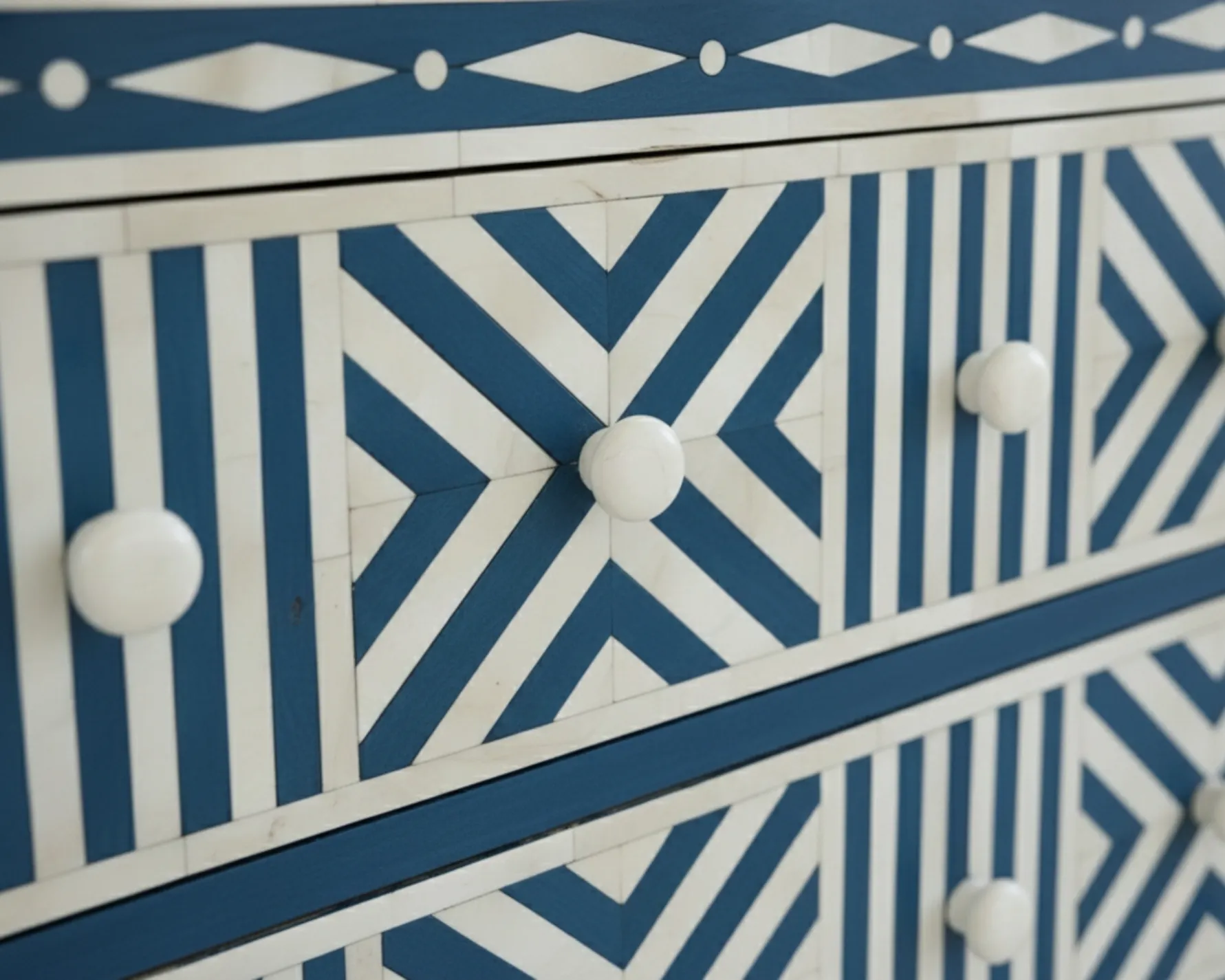 Bone Inlay Blue 6 Chest of Drawer - Image 4