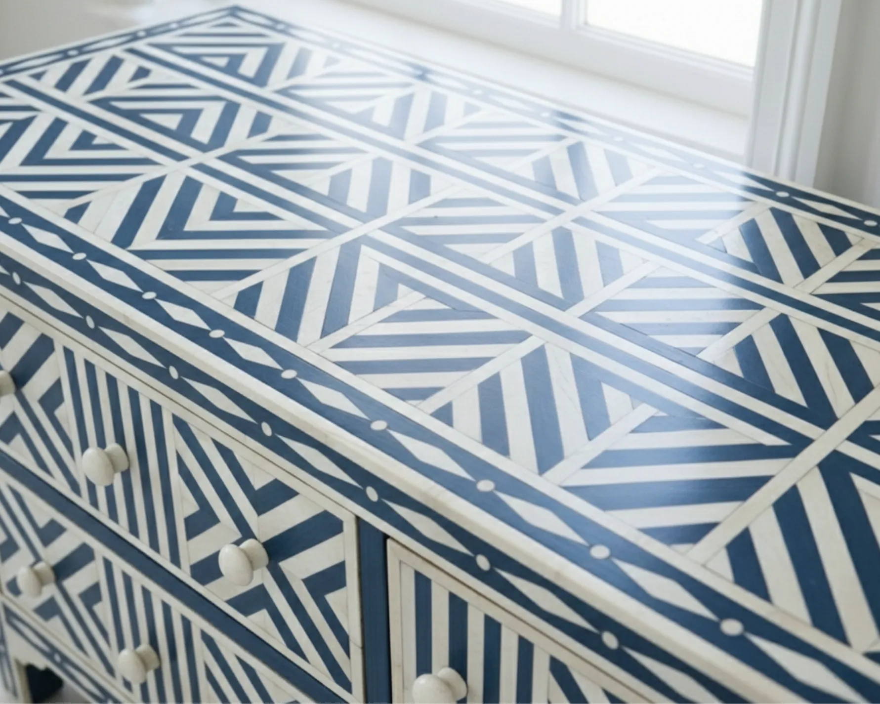 Bone Inlay Blue 6 Chest of Drawer - Image 7