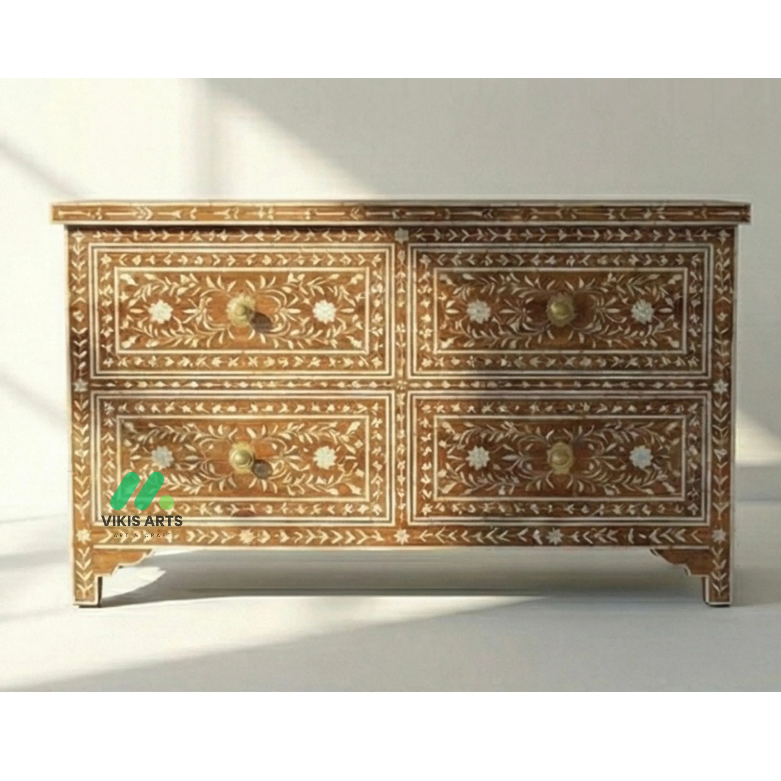 Mother of Pearl Brown 4 Chest of Drawer