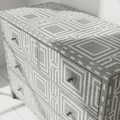 Bone Inlay Grey 4 Chest of Drawers - Image 3