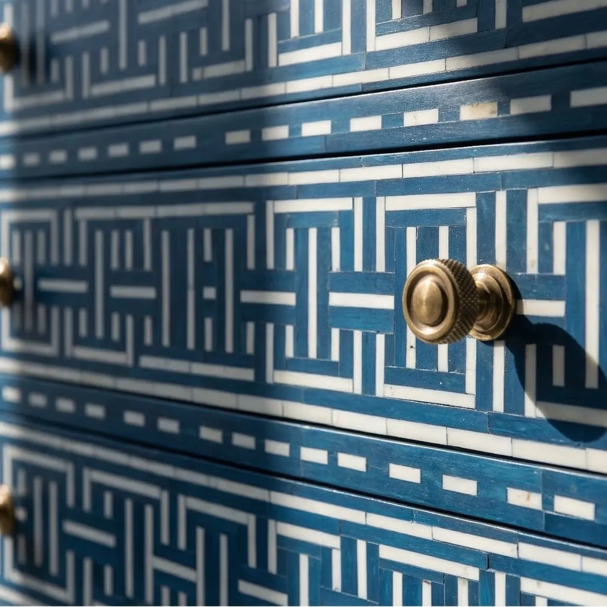 Bone Inlay Blue 5 Chest of Drawer - Image 5