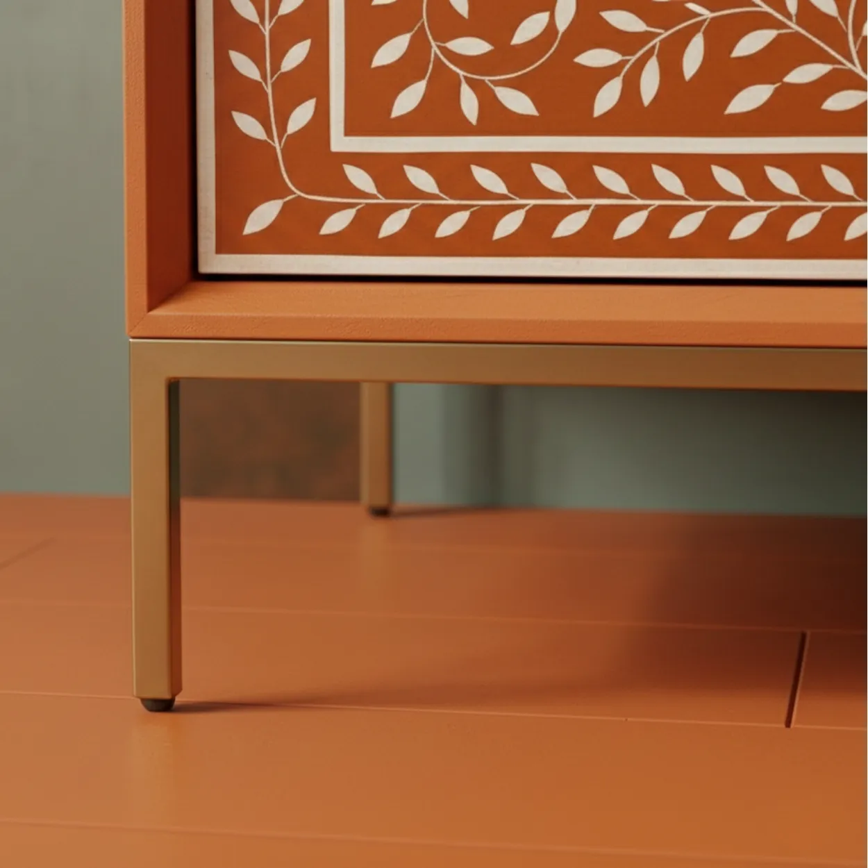 Bone Inlay Orange 6 Chest of Drawer - Image 8