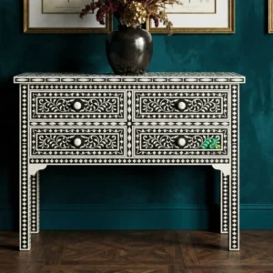 Bone Inlay Black 4 Chest of Drawer