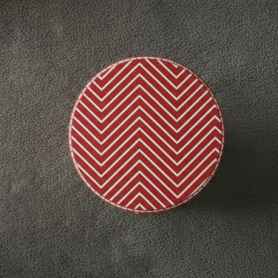 Bone Inlay Red Round Bedside Table - Image 3