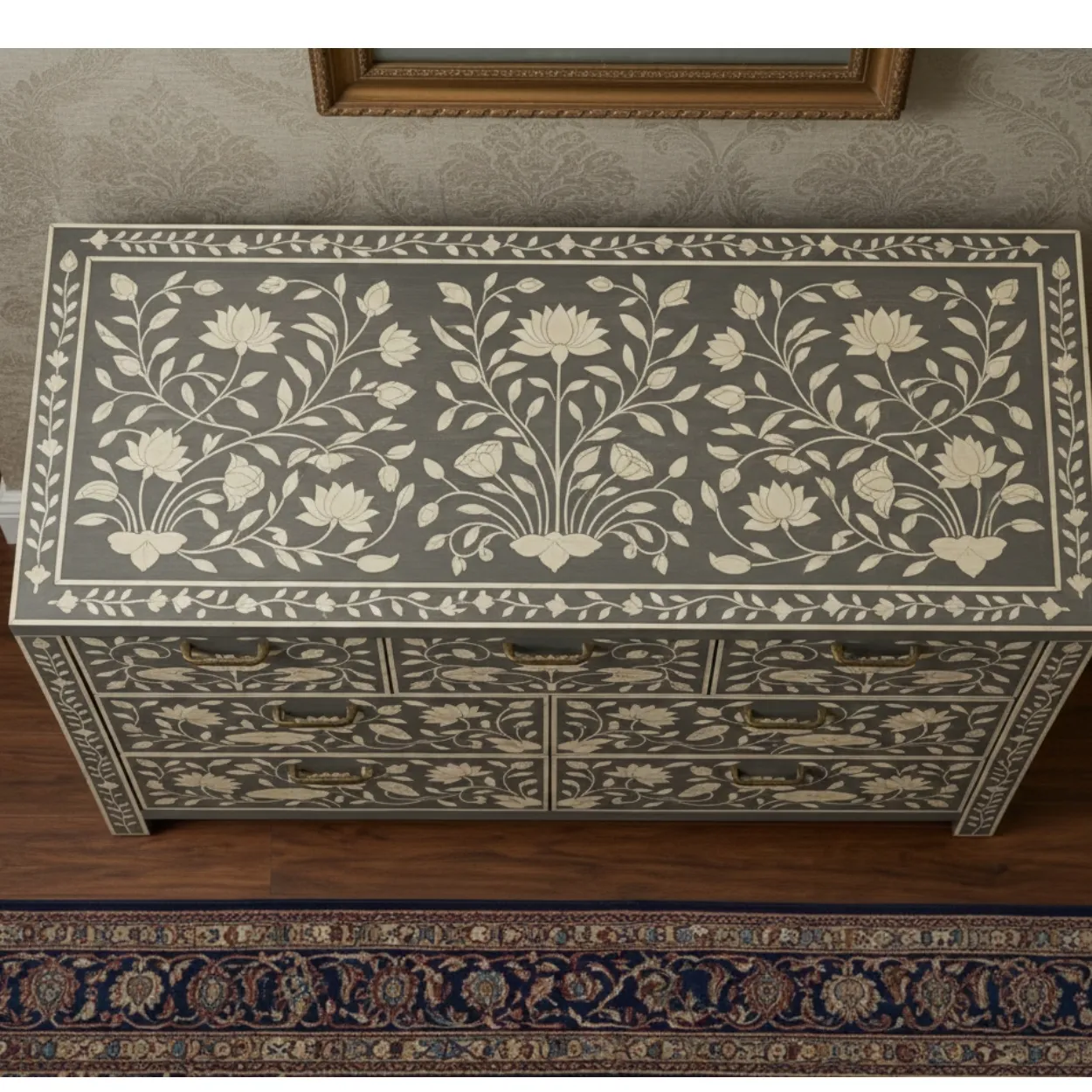 Bone Inlay Grey 7 Chest of Drawer - Image 3