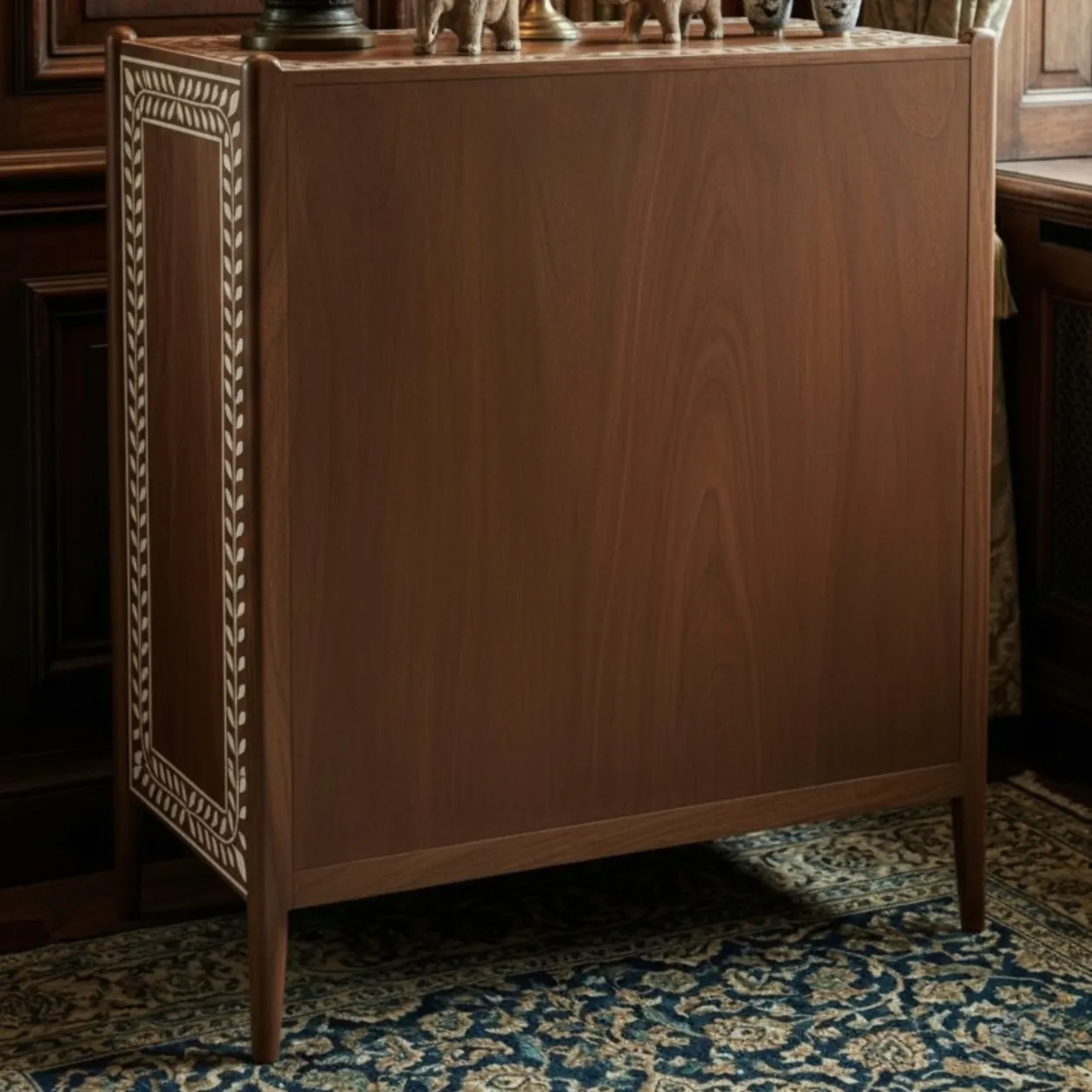 Bone Inlay Wooden 5 Chest of Drawer - Image 2