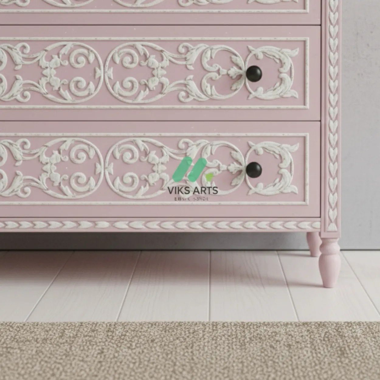 Bone Inlay Pink 6 Chest of Drawer - Image 7