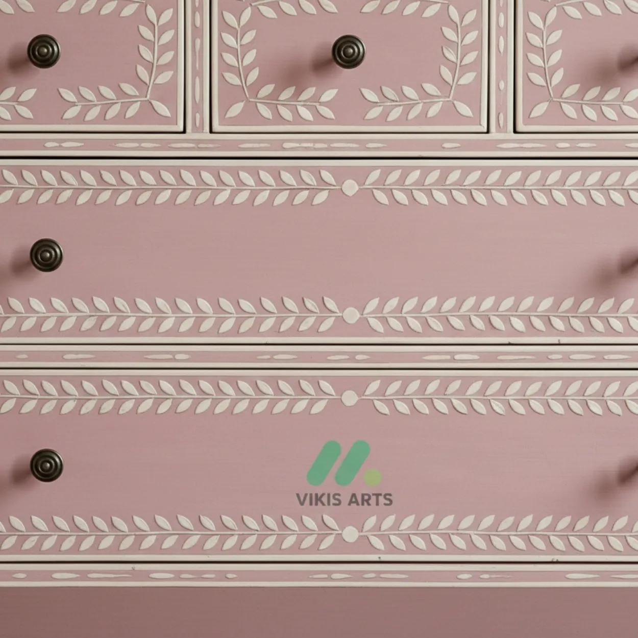 Bone Inlay Pink 6 Chest of Drawer - Image 5