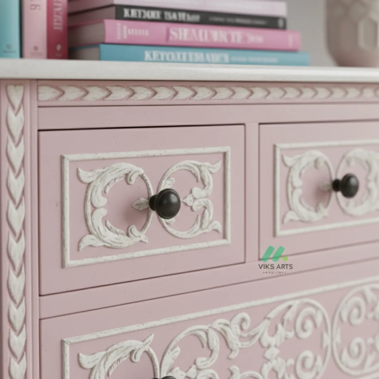 Bone Inlay Pink 6 Chest of Drawer - Image 4
