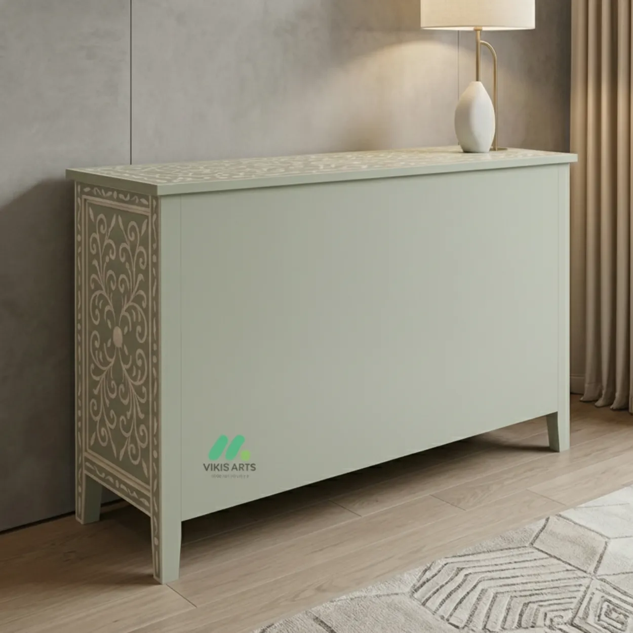 Bone Inlay Light Green 6 Chest of Drawer - Image 2