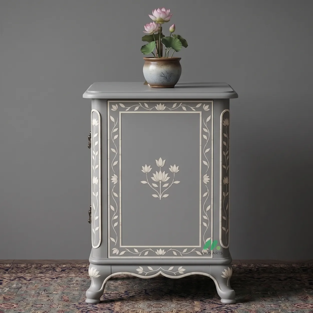 Bone Inlay Grey Side Table - Image 5
