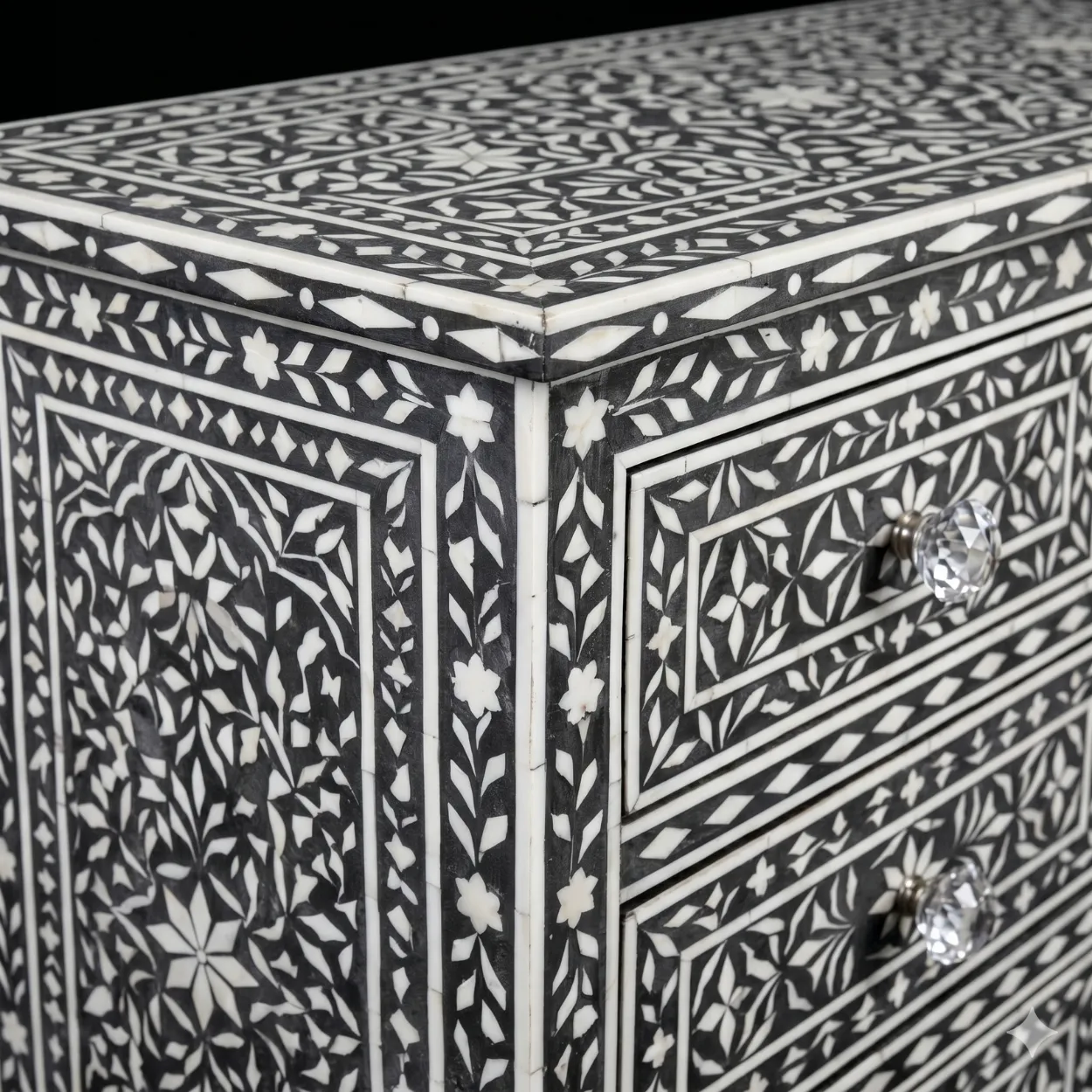 Bone Inlay Black 5 Chest of Drawer - Image 6