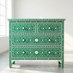 Bone Inlay Green 4 Chest of Drawers