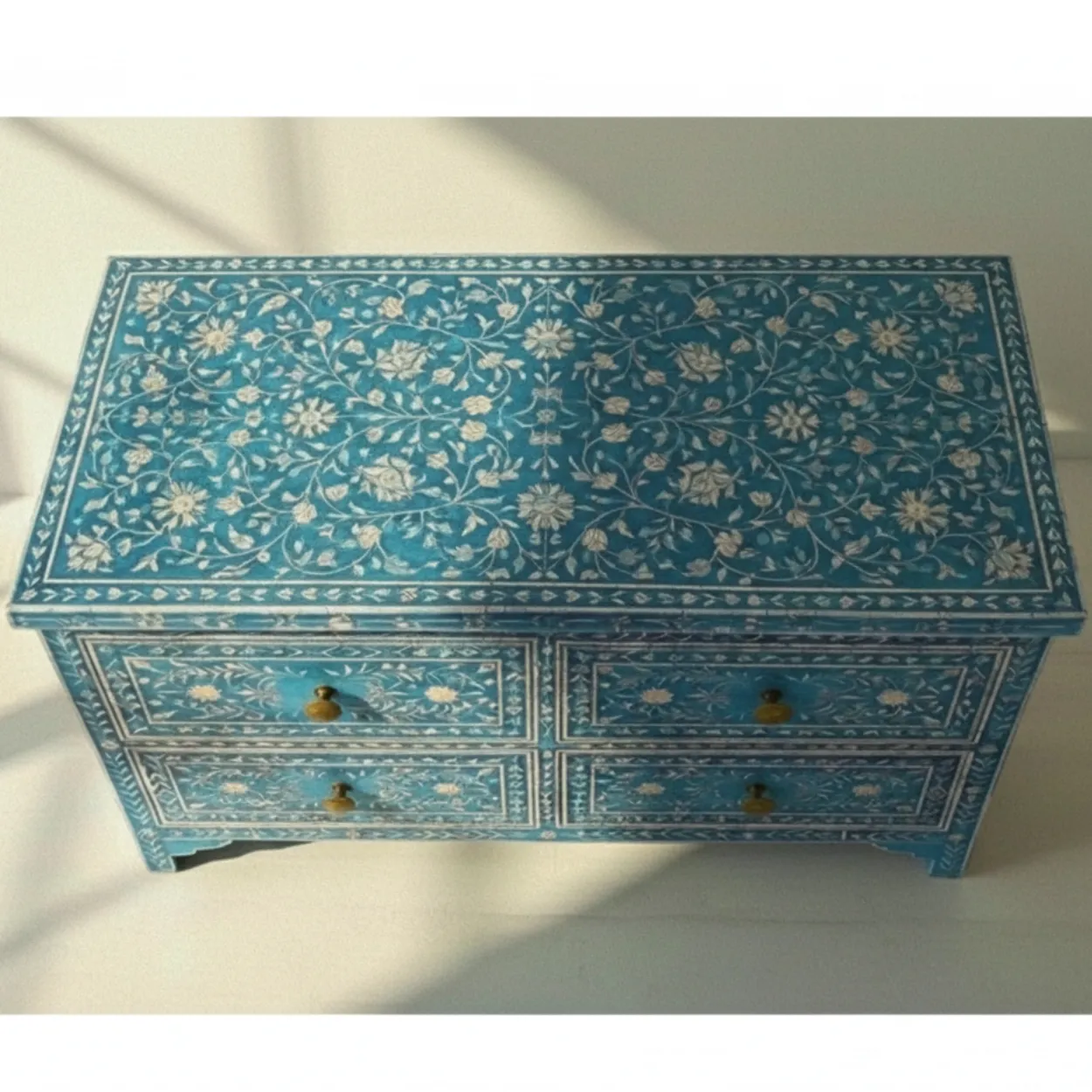 Mother of Pearl Blue 4 Chest of Drawer - Image 3
