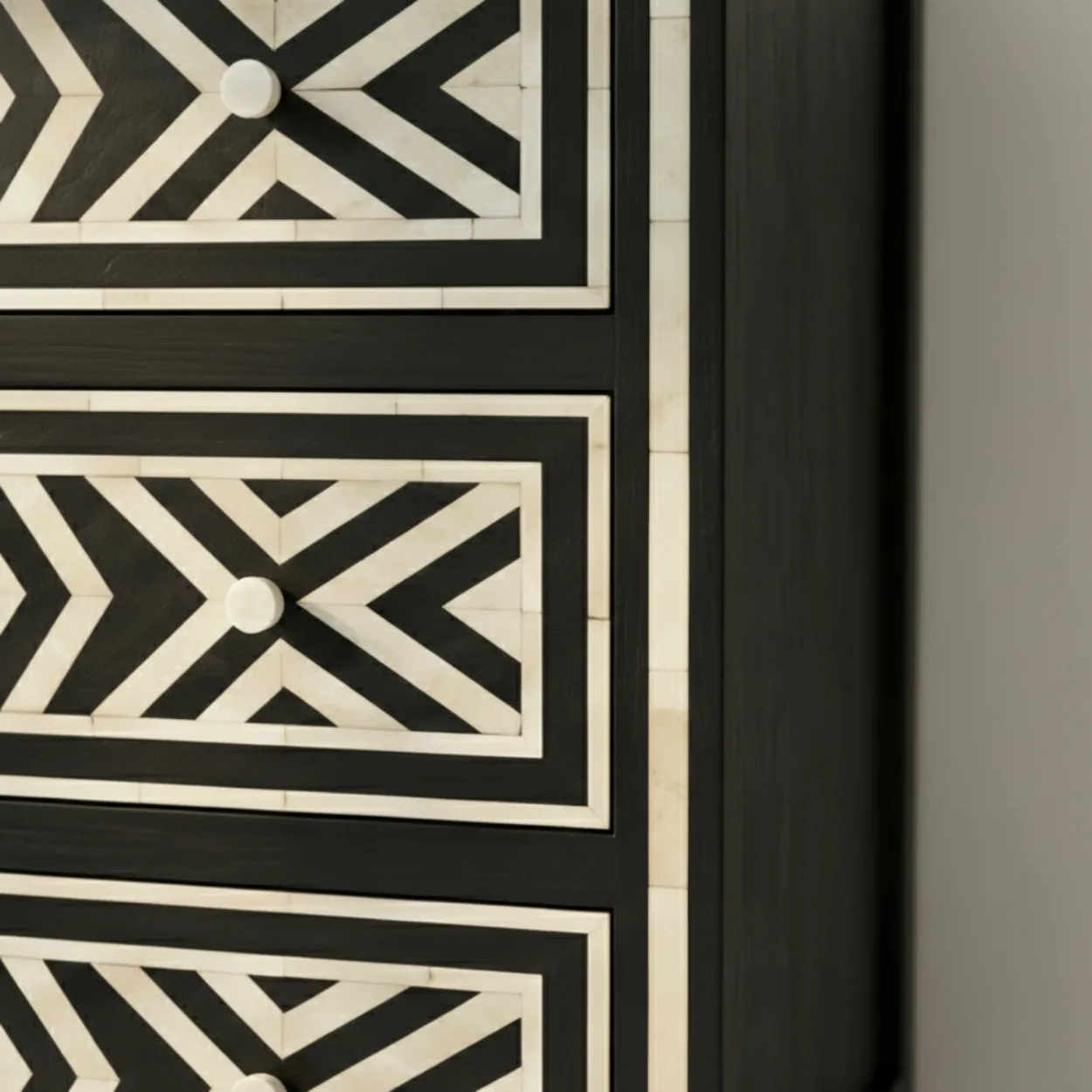 Bone Inlay Black 3 Chest of Drawer - Image 5
