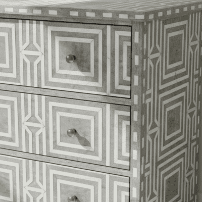 Bone Inlay Grey 4 Chest of Drawers - Image 6
