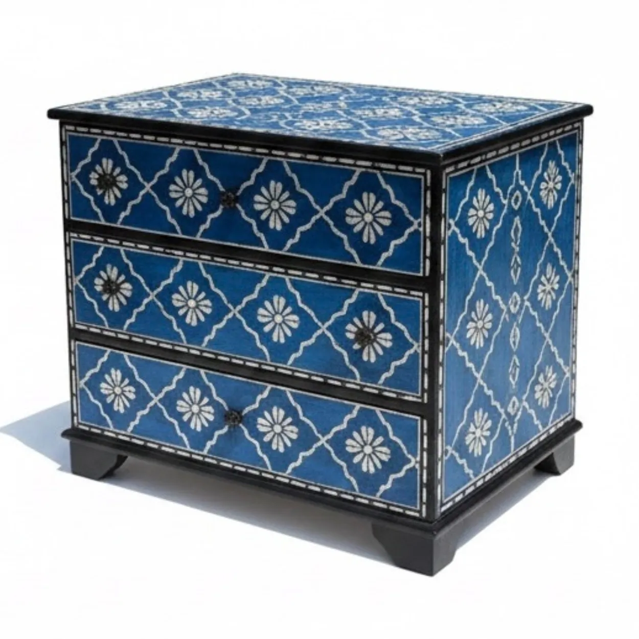Bone Inlay Blue 3 Chest of Drawer - Image 6