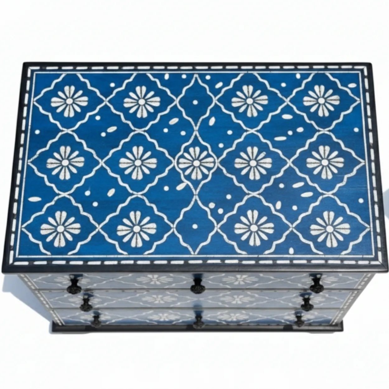 Bone Inlay Blue 3 Chest of Drawer - Image 3