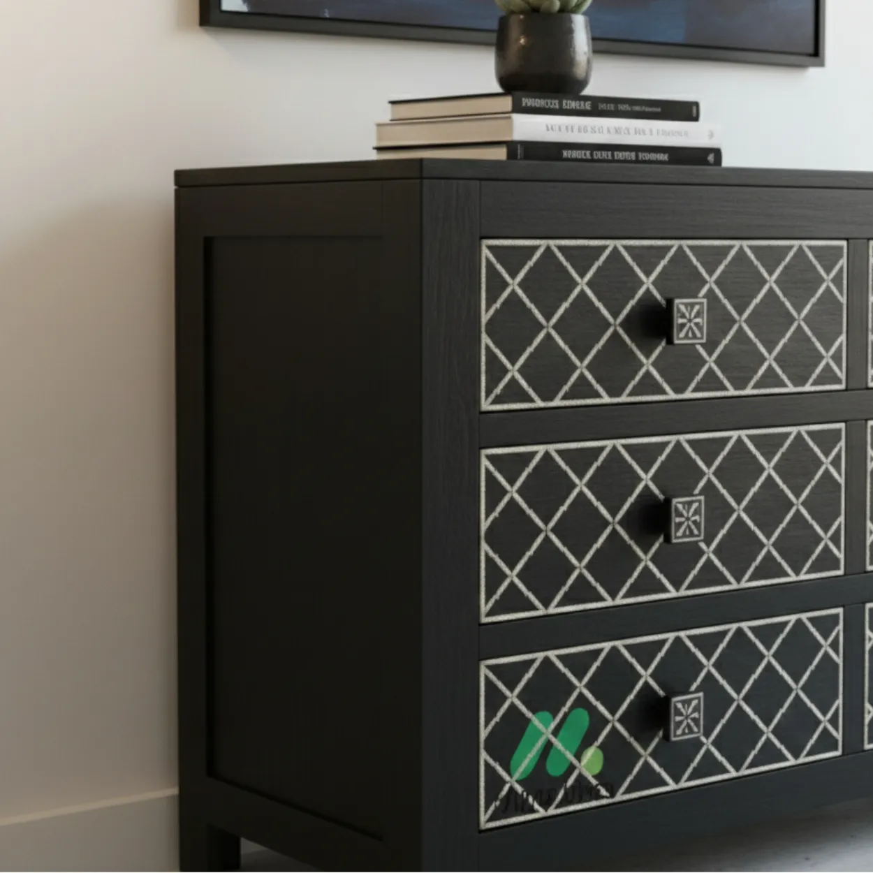 Bone Inlay Black 6 Chest of Drawer - Image 4
