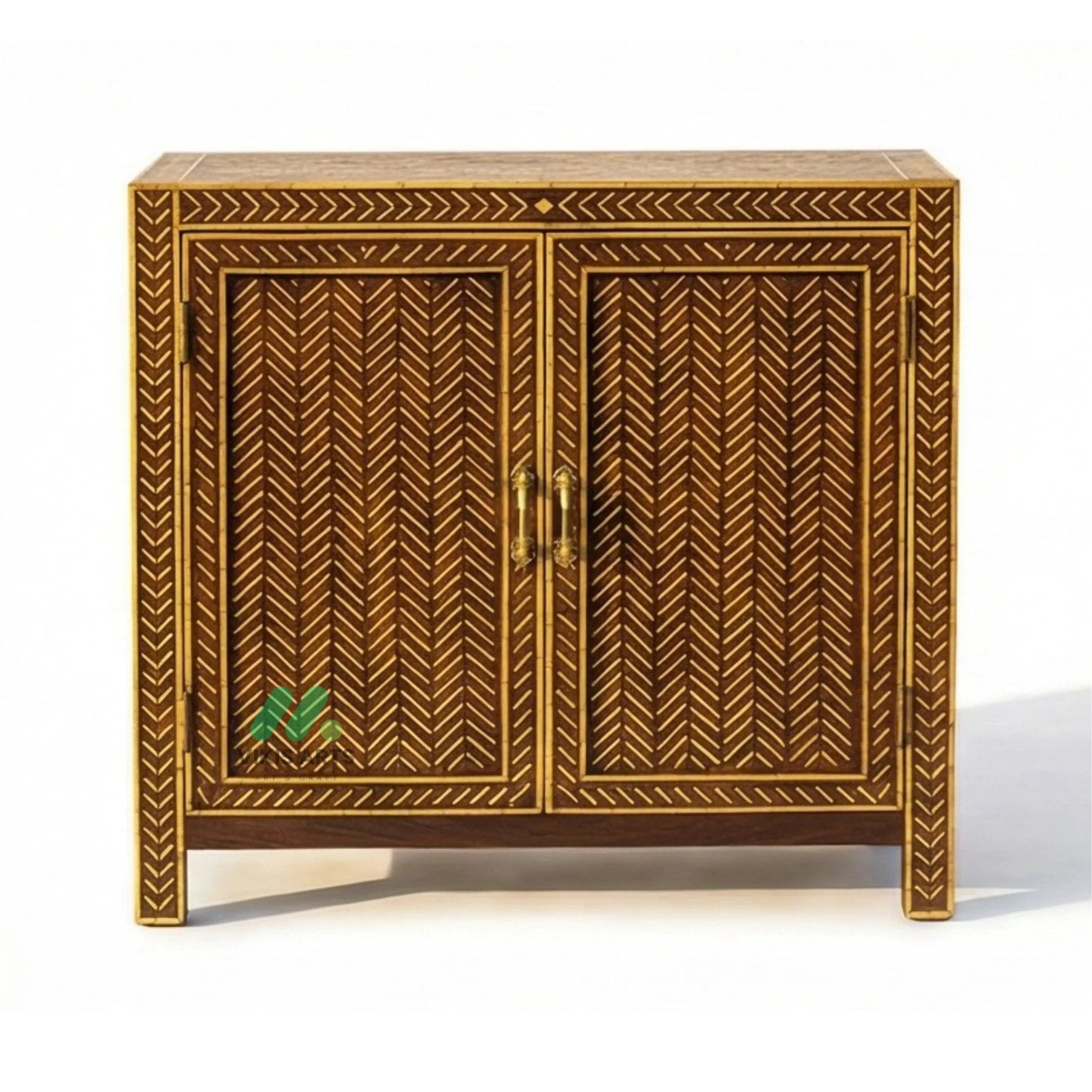 Bone Inlay Brown Cabinet