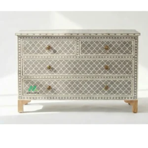 Bone Inlay Grey 4 Chest of Drawers