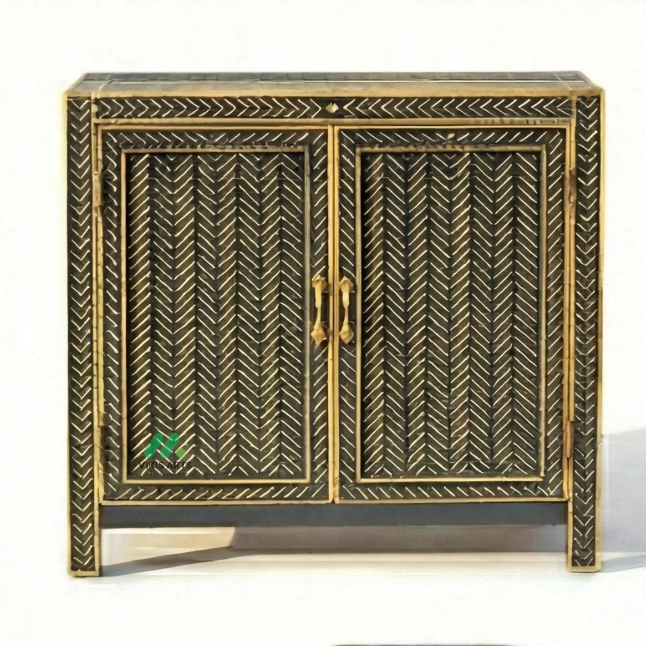 Bone Inlay Grey Cabinet