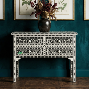 Bone Inlay Black 4 Chest of Drawers