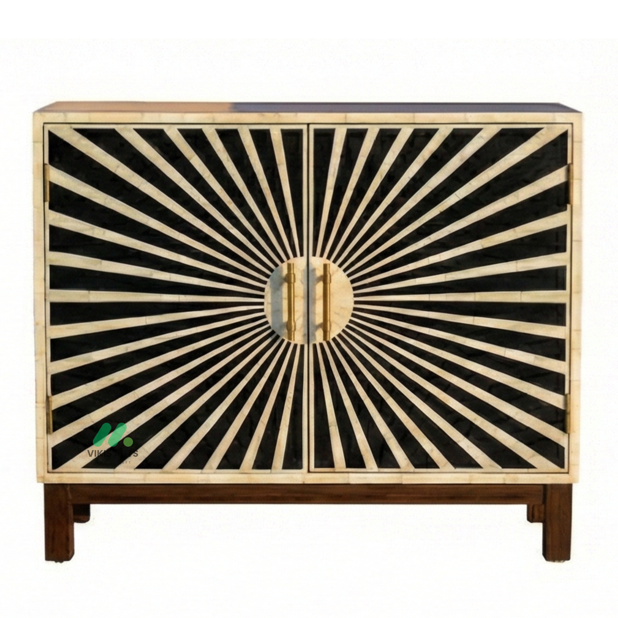 Bone Inlay Black Cabinet