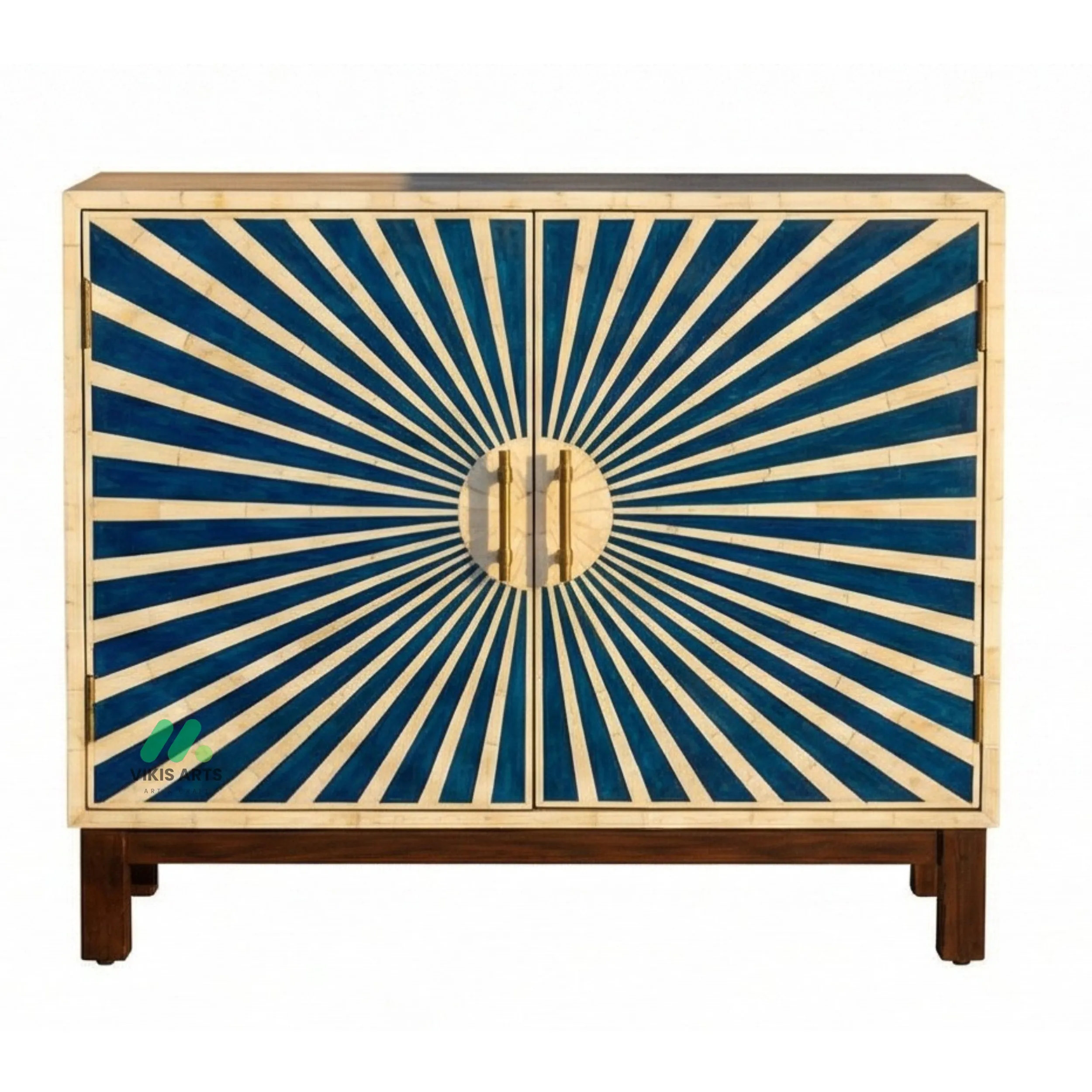Bone Inlay Blue Cabinet