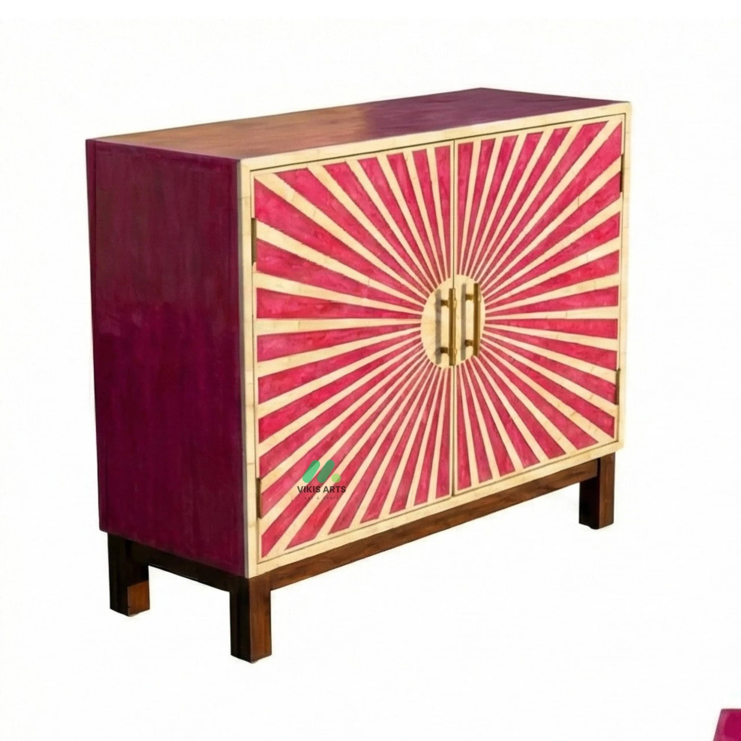 Bone Inlay Pink Cabinet - Image 2