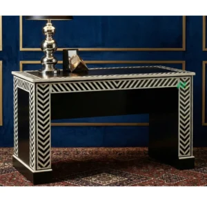 Bone Inlay Black Desk