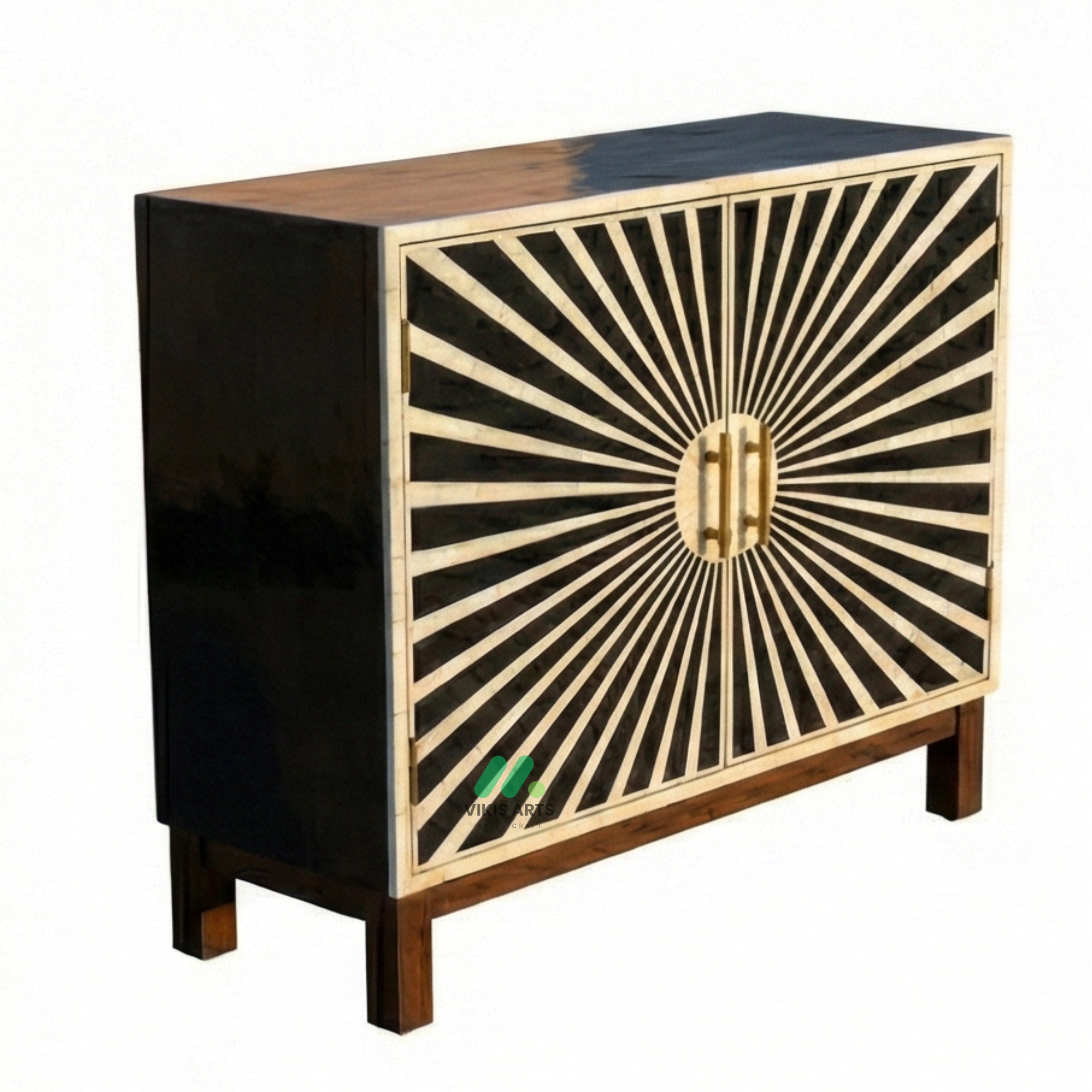 Bone Inlay Black Cabinet - Image 2