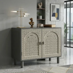 Bone Inlay Grey Cabinet