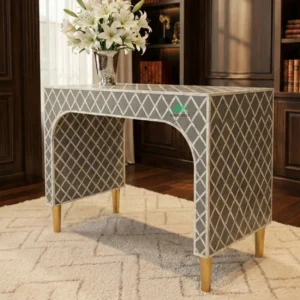 Bone Inlay Grey Console Table
