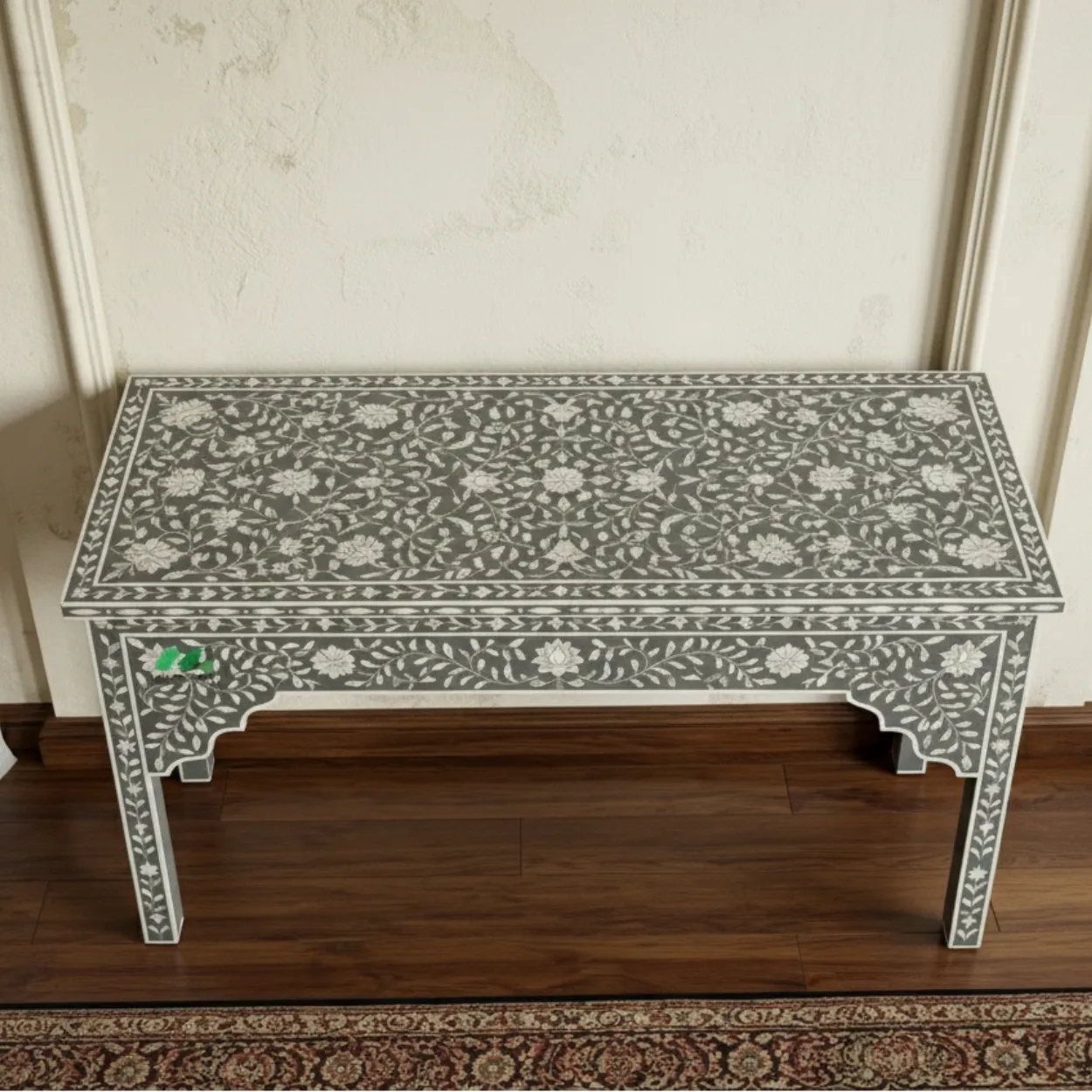 Bone Inlay Grey Console Table - Image 3