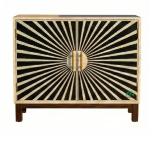 Bone Inlay Black Cabinet