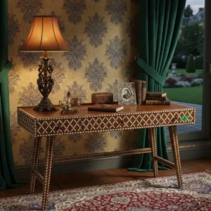Bone Inlay Wooden Desk