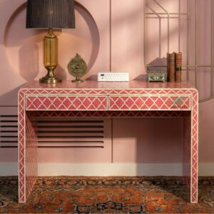 Bone Inlay Pink Desk