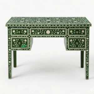Bone Inlay Green Desk Table